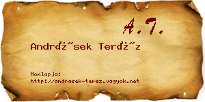 Andrásek Teréz névjegykártya