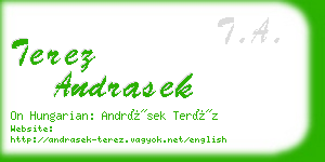 terez andrasek business card